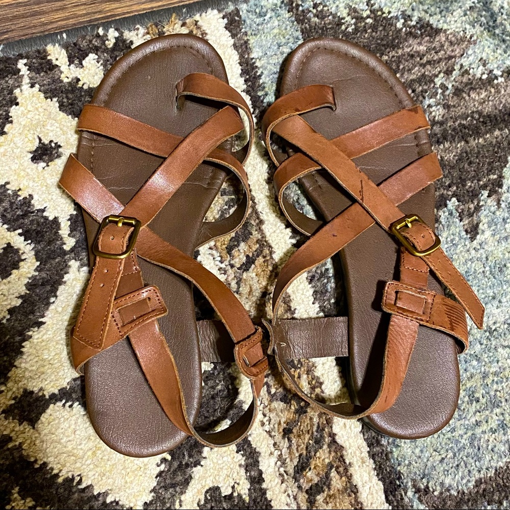 Womens brown leather sandals